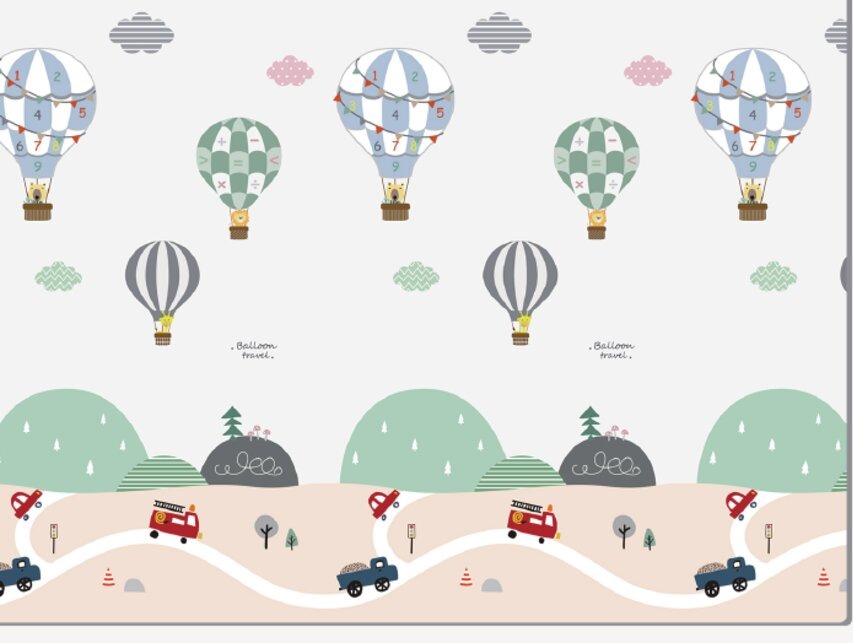 Nuromi Roll XPE play mat, Hot Air Balloons design